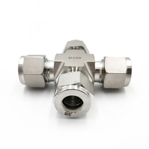 נירוסטה כפול פרול מטרי 2 מ""מ עד 50 מ""מ אביזרי צינור צלב איחוד 4-כיווני - Product Image 3