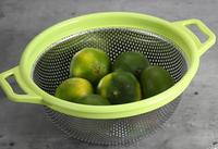 Panier de drainage en acier inoxydable pour fruits et légumes avec poignée, idéal pour le stockage, le lavage et le séchage des aliments - Prix de gros abordable
