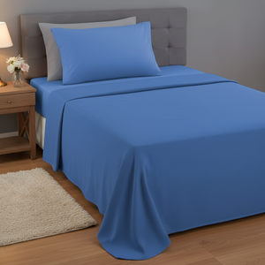 Parure de lit 100% coton 200 fils/cm² respirante, ensemble complet avec taies d'oreiller, hypoallergénique, <span class=keywords><strong>anti</strong></span>-acariens, unie - Product Image 4