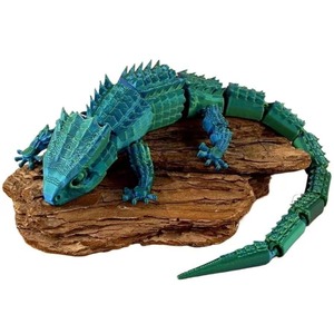 Lagarto Impreso en <span class=keywords><strong>3D</strong></span>, Modelos de Cocodrilo Articulados, Figuras de Lacerezos con Articulaciones Flexibles, Impresión <span class=keywords><strong>3D</strong></span> Económica, Alivio del Estrés - Product Image 6