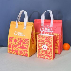 Sac isotherme personnalisé écologique avec logo, recyclable, en non-tissé, pour le déjeuner, à emporter, pour sandwich, gâteau, pain, pique-nique, nourriture - Product Image 2