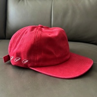 Fabricante OEM/ODM, Gorra de Béisbol de 5 Paneles de Algodón Rojo Vintage Lavado al Ácido, con Logotipo Personalizado Bordado, Gorra Snapback Sin Estructura