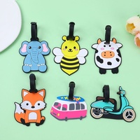 Nouvelles Étiquettes de Bagage en Résine PVC Motif Dessin Animé, Pendentifs Créatifs Animaux pour Valise, Étiquettes d'Identification Anti-Perte pour Billet d'Embarquement de Voyage