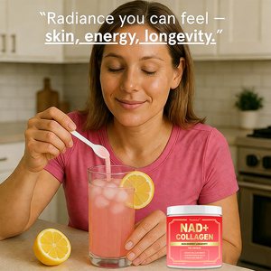 תוסף קולגן טבעי בטעם לימונדה 500 מיליגרם NAD+ עם רסברטרול לאריכות ימים ונוגדי חמצון, מותג פרטי OEM - Product Image 5