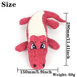 Juguetes sonoros para perros, juguetes para masticar para limpieza dental, juguetes de peluche con forma de cocodrilo, duraderos, ecológicos, interactivos, para romper rompecabezas y tirar. - Product Image 4