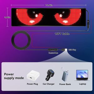 NEMGOME LED Sign For Car Devil Eyes Light Flexible <b>USB</b> 5V APP <b>Control</b> Programmable Scrolling Display Interior Upgrade - Product Image 3