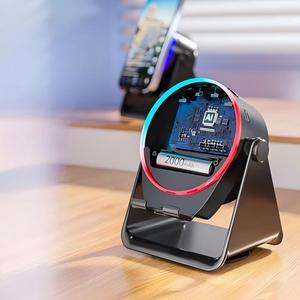 Support de téléphone rotatif télescopique 3-en-1 pour haut-parleur avec batterie externe, design flexible et portable pour iPad et utilisation sur bureau - Product Image 5