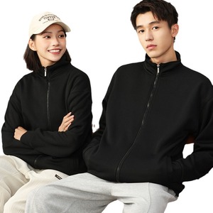 Custom Restaurant Work Uniform Stand Up Collar Zipper Sweatshirt With Logo Printed For Men And Women Red Color Polyester Fabric - Product Image 5