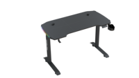 Bureau de jeu réglable en hauteur à moteur unique BEISIJIE AY-Y, table en fibre de carbone RGB avec RAZOR et base en T