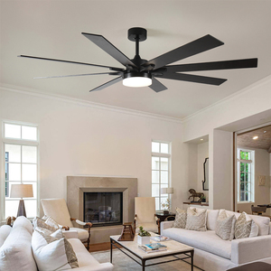 Factory Direct Sales <strong>Black</strong> 72'' LED <strong>Ceiling</strong> <strong>Fan</strong> 6 Speed Reversible 8 Blades <strong>Ceiling</strong> <strong>Fan</strong> with Light and Remote Control - Product Image 1
