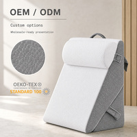 Oreiller inclinable en mousse à mémoire de forme personnalisé OEM pour la lecture au lit, la position assise et le soutien du dos, forme triangulaire, housse amovible et lavable