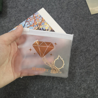 Sac en plastique personnalisé avec logo sac de poche transparent givré à fermeture éclair petits sacs d'emballage pour bijoux pochette à bijoux en PVC