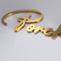 Letrero Metálico 3D Dorado Soldado a Medida, Letrero Comercial para Interiores, Letras de Canal de Acero Inoxidable para Logotipo de Negocio Moderno en Pared