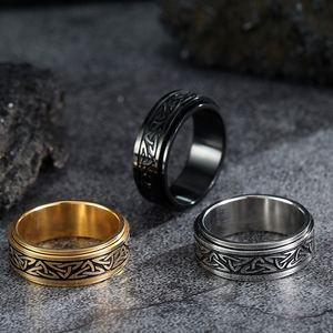 Anillos de Nudo Celta Vikingo con Runas para <span class=keywords><strong>Hombre</strong></span> <span class=keywords><strong>Anillo</strong></span> Giratorio de Acero Inoxidable para Aliviar el Estrés y la Ansiedad - Product Image 4