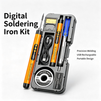 Soldador Portátil sin Pantalla con Batería de Litio de 800mAh, Juego Estándar Naranja, Herramienta de Soldadura Recargable por USB para Reparación de PCB