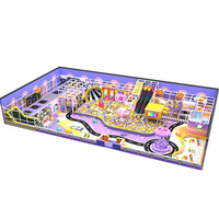 Aoleao Centre de jeux et aire de jeux sur le thème violet-rose rêveur, personnalisé et sécurisé pour le divertissement familial, certifié CE TUV