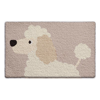 Tapis de sol de salle de bain au design animalier, style frais, très absorbant, antidérapant, séchage rapide, en polyester floqué avec support en PVC, lavable en machine