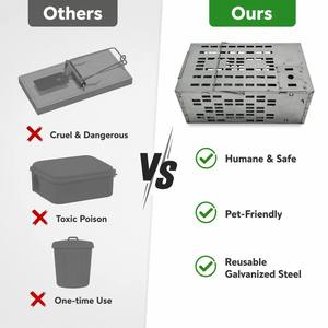 Trampa para Ratones de Acero Galvanizado Sólido de Alta Eficiencia y Diseño Humanoizado, con Múltiples Capturas para Control de Plagas en Interiores y Exteriores - Product Image 5