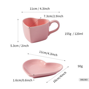 Juego de <span class=keywords><strong>Taza</strong></span> y Platillo de Café con Diseño Creativo de Colores, <span class=keywords><strong>Taza</strong></span> de Cerámica, <span class=keywords><strong>Taza</strong></span> de Té Estilo Francés - Product Image 2