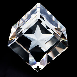 Puente pequeño 3D bloque de cubo de cristal grabado con láser de alta calidad K9 cristal liso 60mm 80mm corte esquina cristal bloque en blanco - Product Image 4