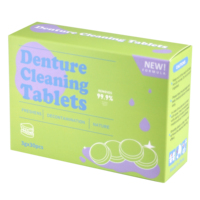 Une tablette à bulles la plus vendue pour nettoyer les fausses dents qui dissout rapidement les taches tenaces et rafraîchit l'haleine