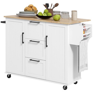 Chariot de cuisine Roh 100x80x32cm, armoire de rangement roulante en bois, design moderne, organisation intelligente, utilisation multifonctionnelle en cuisine - Product Image 4