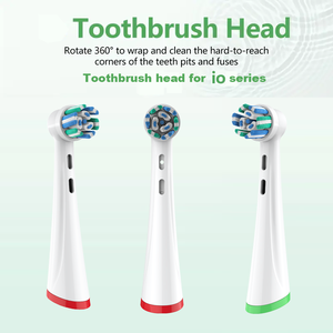 Cabezal de cepillo de repuesto compatible con cepillos de dientes eléctricos <span class=keywords><strong>Oral</strong></span>-<span class=keywords><strong>B</strong></span> <span class=keywords><strong>IO</strong></span> series 3/<span class=keywords><strong>4</strong></span>/5/6/7/8/9/10 (Juego de <span class=keywords><strong>4</strong></span> piezas) - Uso doméstico y hotelero - Product Image 5