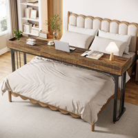 Table Overbed avec Roues Queen Size Mobile Computer Desk Standing Workstation Laptop Cart Over Bed Table with Heavy Duty