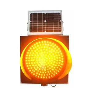 CadSolar 도로 깜박이 비상 교통 경고등 빨간색 노란색 태양열 구동 LED 교통 신호등