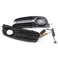 Feux de jour à LED pour Audi A4B8 avec clignotants jaunes, grille de phare antibrouillard, 2009-2011, numéro de pièce E037 pour ABS