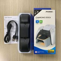 Station de charge pour manette PS5 Dobe améliorée avec indicateur LED, station de charge rapide à haute vitesse pour manette Sony DualSense