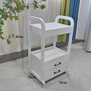 High Quality Hairdressing Styling Salon <b>Tools</b> Cart Modern Wooden Salon Trolley with Wheels - Product Image 6