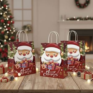 Sacs en papier kraft brun écologiques avec poignées torsadées pour fêtes de Noël, cadeaux et artisanat, logo personnalisable – Vente en gros fabricant - Product Image 2