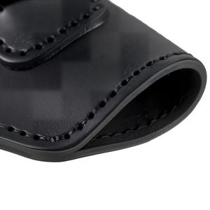 Étui tactique <span class=keywords><strong>compact</strong></span> en cuir pleine fleur unisexe avec fermeture à fermoir pour armes de poche dissimulées, pochette noire - Product Image 4