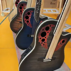 高品質Ovation41インチアコースティックエレキギター、素敵なデカール付き