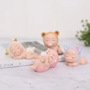 banyo küçük figürler Suppliers-Roogo ev dekorasyon aksesuarları reçine minyatür figürler doğum günü partisi için kek süslemeleri bebek yaratıcı yatak odası dekoru