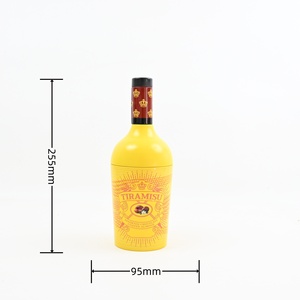 Lata de Metal Personalizada con Forma de Botella de Vino, Color Amarillo Brillante, Impresión Completa, Lata Vacía para Envasado de Regalos de Chocolate, Nueces y Dulces - Product Image 6