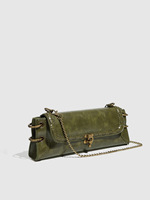 2026 Luxus-Marken-Designer Lange Clutch-Tasche für Damen Vintage-Verschluss PU-Leder Schultertasche mit Kette