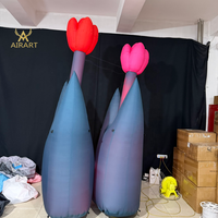 Fleur de tulipe gonflable de haute qualité avec lumière LED intégrée pour la décoration d'expositions et de festivals, fleur gonflable avec souffleur d'air