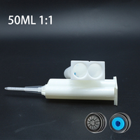 Bonne qualité 50ML 1:1 en plastique AB cartouche de colle Double composants adhésif seringue baril