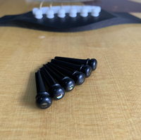 Ebony Bridge Pins with Abalone Inlay, Folk Guitar String Pegs / String End Pins, Guitar Replacement Parts