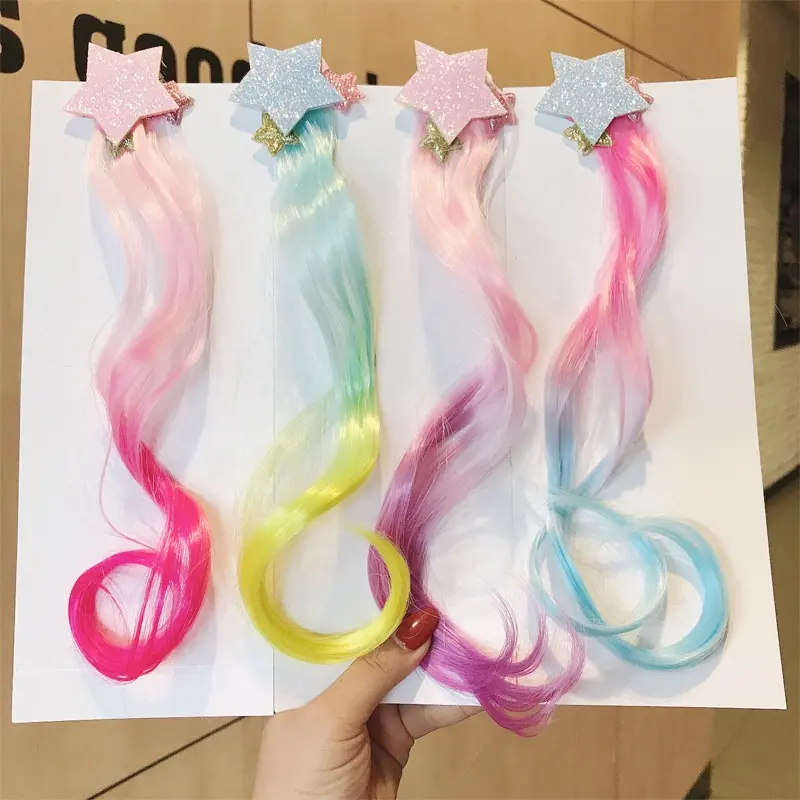Clip intrecciate per bambini accessori per capelli con stella a cinque punte fermagli per capelli con fiocco da ragazza