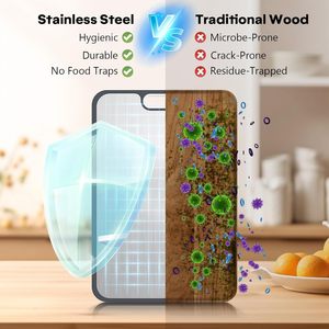 Tabla De Cortar De Aluminio Metálica Tabla De Cortar De Titanio De Acero Inoxidable Puro Tabla De Cortar De Titanio De Doble Cara - Product Image 2