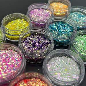 חרוזי בועות נצנצים עם מכסה נצנצים לעבודות יצירה, פאייטים לשרף אפוקסי, סליים, כוסות, ציור ציפורניים, אומנות, 12 צבעים, ישירות מהמפעל, KC - Product Image 3