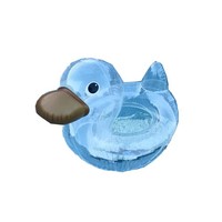 Cercle de natation gonflable transparent personnalisé en forme de canard, en PVC, pour utilisation en piscine extérieure, capacité <100 kg