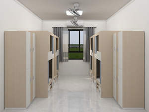 Современная металлическая двухъярусная кровать-капсула на заказ для квартиры, общежития, студенческая двухместная кровать с ящиками для хранения и лестницей - Product Image 5