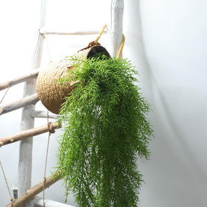 Aiguilles de pin artificielles vert X155, fausses <span class=keywords><strong>feuilles</strong></span>, toucher réaliste, branches d'arbre, vigne à suspendre au mur, pour décoration de maison, 100 pièces - Product Image 3