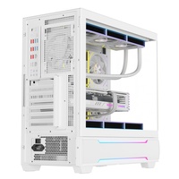 Gabinete de PC ATX de Torre Completa Blanco, Superventas, con 3 Ventiladores ARGB y Paneles Laterales con Puerto Tipo-C, Gabinete de Acero para Juegos