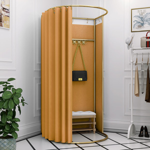Phòng thử đồ di động khung vàng tháo rời, phòng thay đồ tròn nhiều màu sắc trong nhà và ngoài trời, thiết bị trưng bày quần áo cửa hàng - Product Image 3