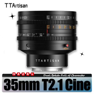 เลนส์ <span class=keywords><strong>TTArtisan</strong></span> 35 มม. T2.1 ฟูลเฟรม ดูอัล โบเก้ ซีน สำหรับกล้องถ่ายภาพยนตร์ โฟกัสคงที่ ตัวเรือนโลหะ 82 มม. สำหรับกล้อง E - Product Image 2